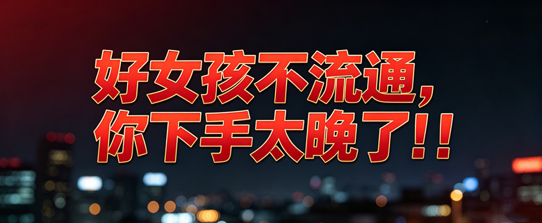 好女孩不流通，你下手太晚了！！